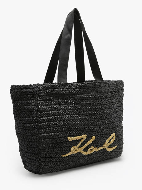 Handtas K Signature Raphia Karl lagerfeld Zwart k signature 241W3064 ander zicht 2
